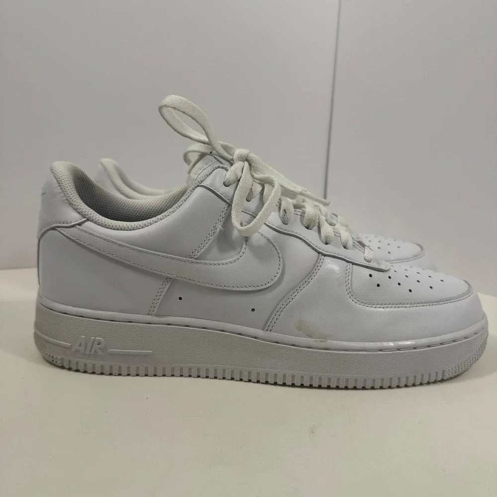 Nike Air Force 1‎ Low Men's White Leather Sneakers Size 11